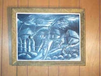 Image 3 of Vintage Haitian painting - "The Storm" -  by DeCourcelle Gourgue - 