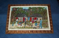 Image 1 of Vintage Haitian Painting  -  "Petite Ferme Paysanne Aux Environs de Hinche" by Gervais Emmanuel Duca
