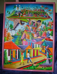 Image 1 of Vintage Haitian Painting  -   "Le Tour de Babel"  by Maurice Vital 