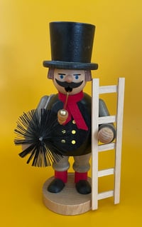 Image 1 of Vintage Made in Germany Wooden Chimney Sweep Smoker