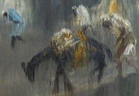 Image 3 of Vintage Haitian Painting  -  "Packing Thru the Mountains"  by  Charles Obas 