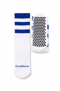Blue And White Grip Socks
