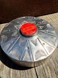Image 5 of WL&A Handmade Old Style Sterling Silver & 1885 Morgan Silver Dollar Red Coral Chopper Gas Cap