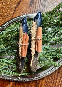Image 2 of Coin & Key Hand-Rolled Ritual Candles - Open Roads, Success, Abundance