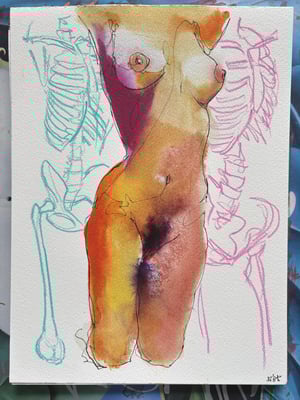 Image of India Ink Figure - Original 9”x12”