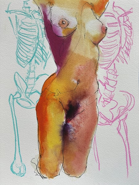 Image of India Ink Figure - Original 9”x12”