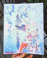 Image 1 of Cyber Angels 3 color risograph print