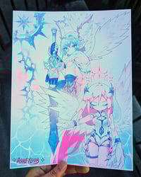 Image 2 of Cyber Angels 3 color risograph print
