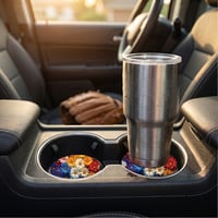 Image 2 of Car Coaster - Rainbow Flowers