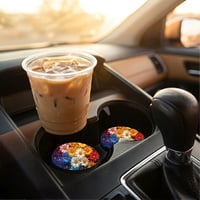 Image 4 of Car Coaster - Rainbow Flowers