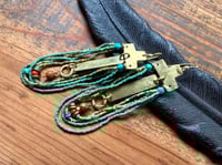 Image 7 of You are here . Beaded brass earrings 