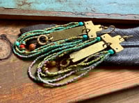 Image 3 of You are here . Beaded brass earrings 