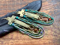 Image 2 of You are here . Beaded brass earrings 