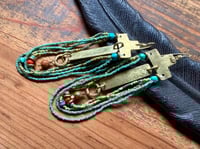 Image 1 of You are here . Beaded brass earrings 