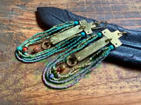 Image 5 of You are here . Beaded brass earrings 