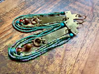 Image 6 of You are here . Beaded brass earrings 