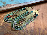 Image 8 of You are here . Beaded brass earrings 