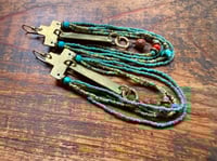 Image 10 of You are here . Beaded brass earrings 