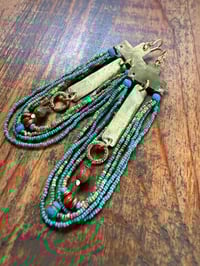 Image 11 of You are here . Beaded brass earrings 