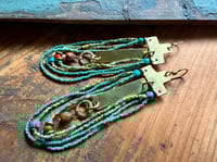 Image 9 of You are here . Beaded brass earrings 