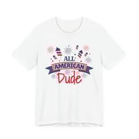 Image 2 of All American Dude T-Shirt — Patriotic 4th of July Tee
