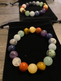 Sacred Flower Chakra Bracelet 7-8inch | Natural GemStones 10mm - AAA Grade  