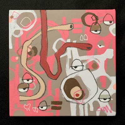 Image of Holes: ice cream variant  (original painting) 12x12 on CANVAS