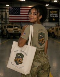 Image 1 of Honey Badger Canvas Tote Bag with Unit Logo