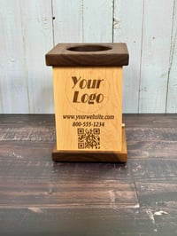 Image 3 of Tip Box - Collect Cash and Virtual Tip - Include your QR Code - Walnut and Maple