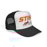 Image 2 of Vintage Stihl Chainsaw Mesh Snapback Trucker Hat - Retro Adjustable Cap