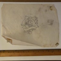 Image 1 of 1950’s pencil sketch beach scene