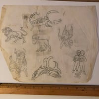 Image 2 of 1950’s Pike pencil drawing zodiac