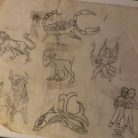 Image 1 of 1950’s Pike pencil drawing zodiac