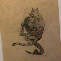 Image 1 of 1940’s-50’s Pike hand drawn flash snake panther 