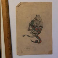 Image 2 of 1940’s-50’s Pike hand drawn flash snake panther 