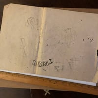 Image 3 of 1940’s-50’s Pike drawing trumpet duck with sketches on reverse