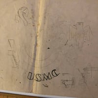 Image 4 of 1940’s-50’s Pike drawing trumpet duck with sketches on reverse