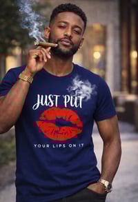Image 3 of Just Put Your Lips On It T-Shirt Blue