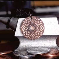 Image 1 of Spiral Engraved Copper Guilloché Patterned EDC / Fidget Keychain