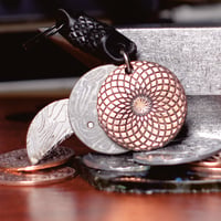 Image 2 of Spiral Engraved Copper Guilloché Patterned EDC / Fidget Keychain