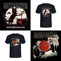 Camiseta de algodón en negro "Qué puede salir mal" y "Bombobólido"