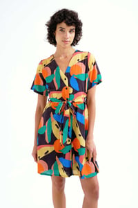 Image 1 of Vestido corto con estampado tutifrutti