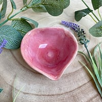 Image 4 of Heart Shaped Ceramic Trinket Dish - Pink