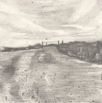 Image 1 of Distant gate farmyard landscape original drawing