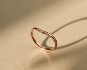 Image of 18ct Rose gold, 2mm milled edge wishbone ring