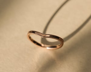 Image of 18ct Rose gold, 2mm milled edge wishbone ring