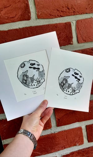 'Full Moon' Linocut Print