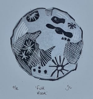 'Full Moon' Linocut Print