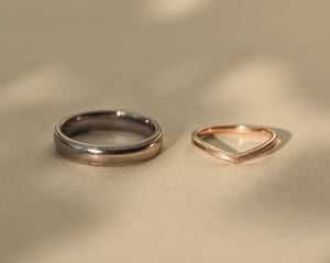 Image of 18ct white gold, 4mm milled edge ring