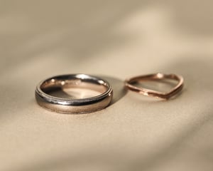 Image of 18ct white gold, 4mm milled edge ring